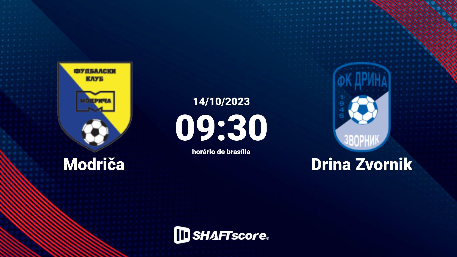 Estatísticas do jogo Modriča vs Drina Zvornik 14.10 09:30