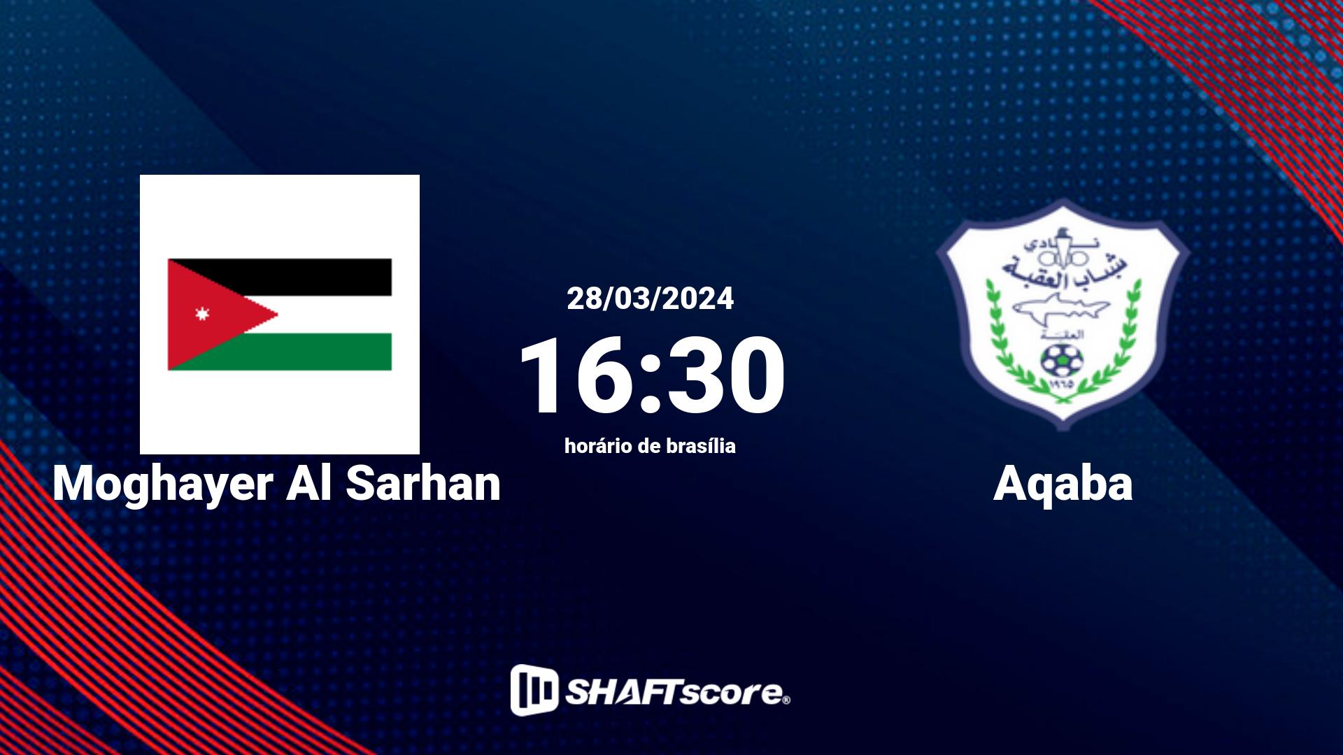 Estatísticas do jogo Moghayer Al Sarhan vs Aqaba 28.03 16:30