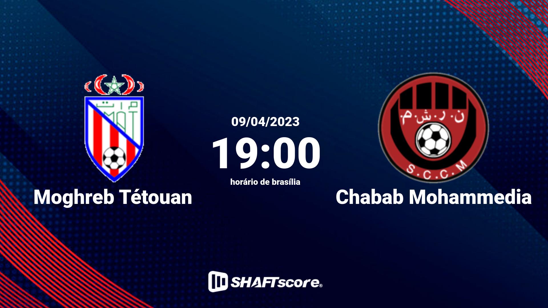 Estatísticas do jogo Moghreb Tétouan vs Chabab Mohammedia 09.04 19:00