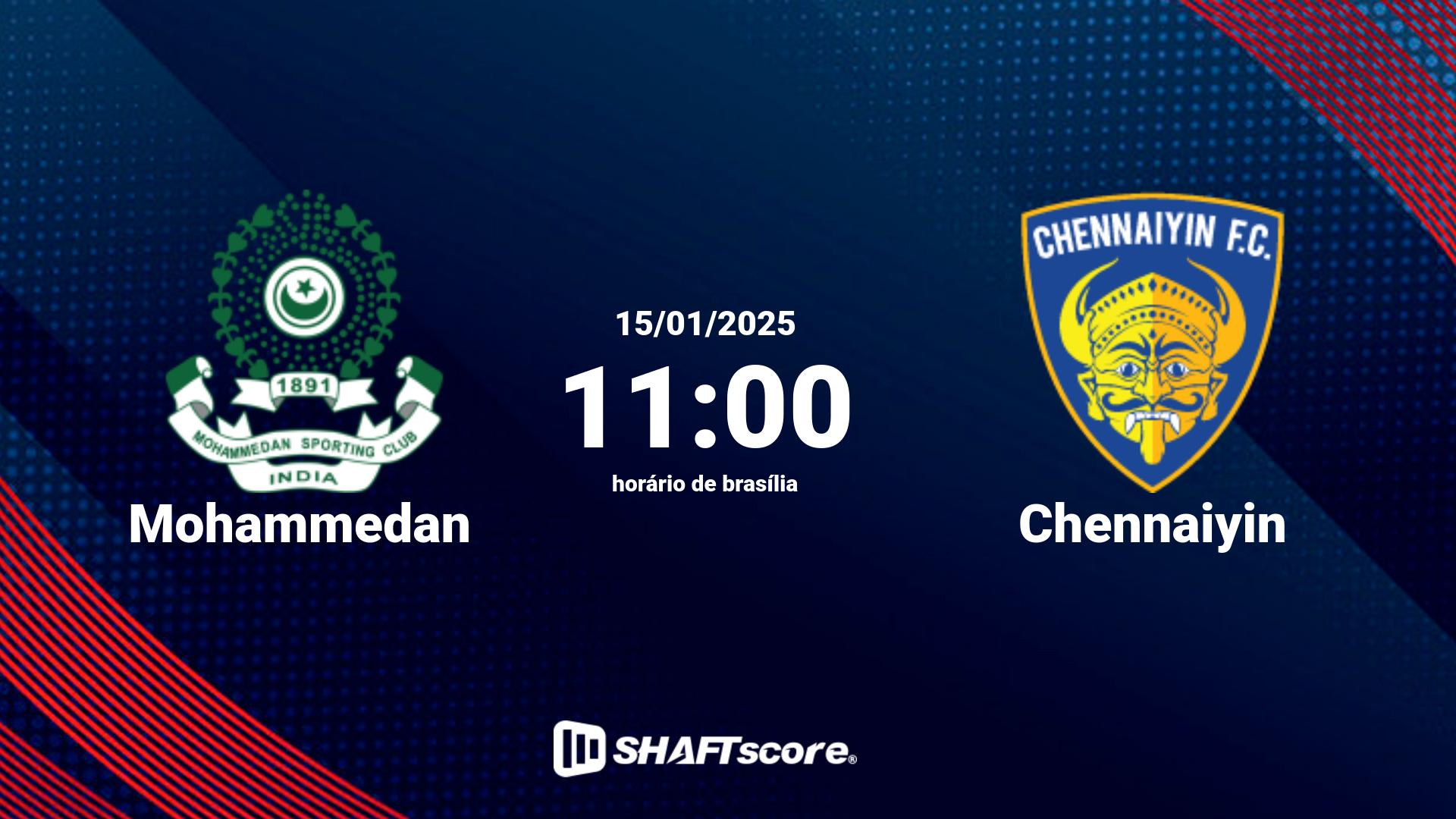 Estatísticas do jogo Mohammedan vs Chennaiyin 15.01 11:00