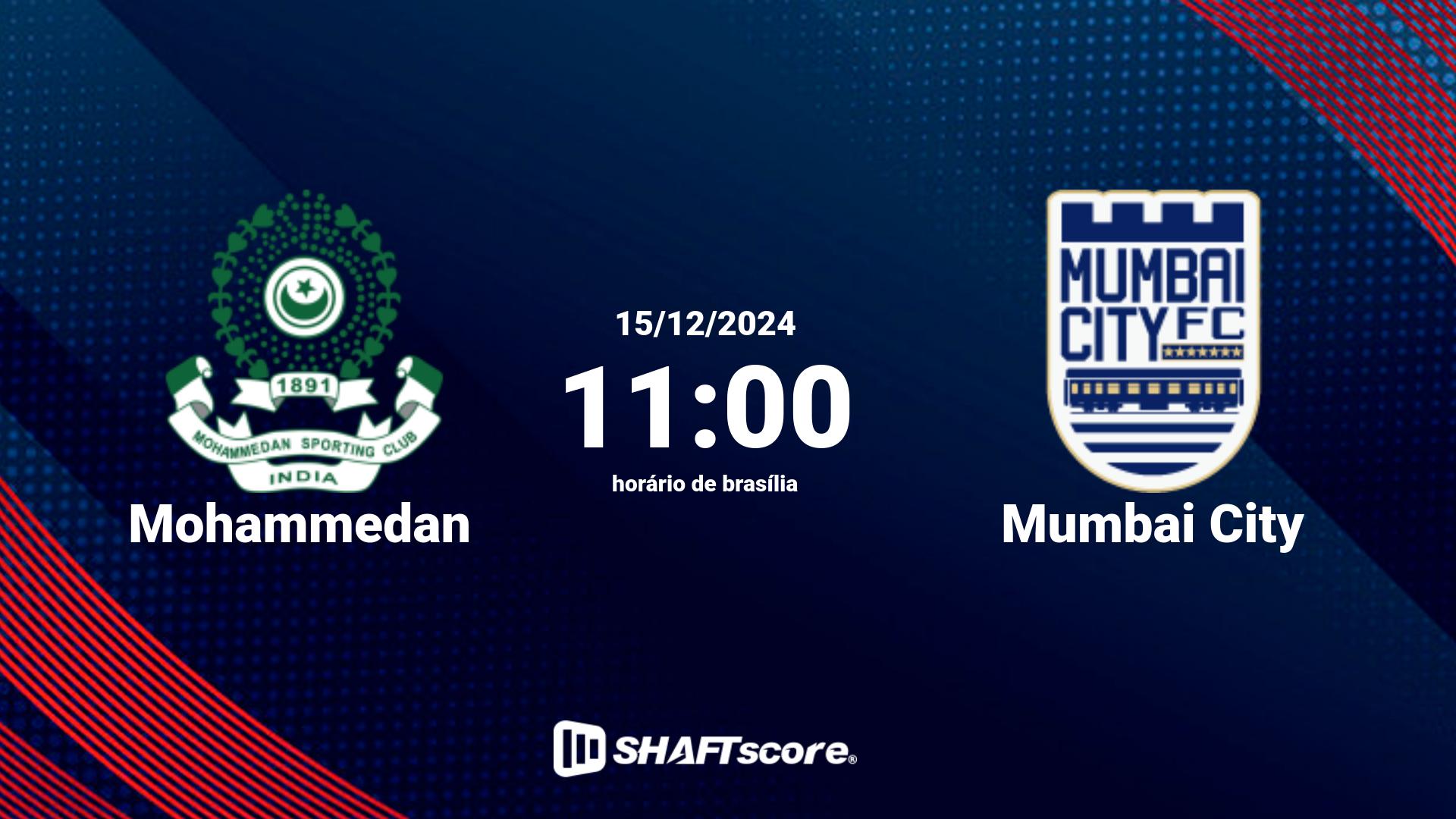 Estatísticas do jogo Mohammedan vs Mumbai City 15.12 11:00