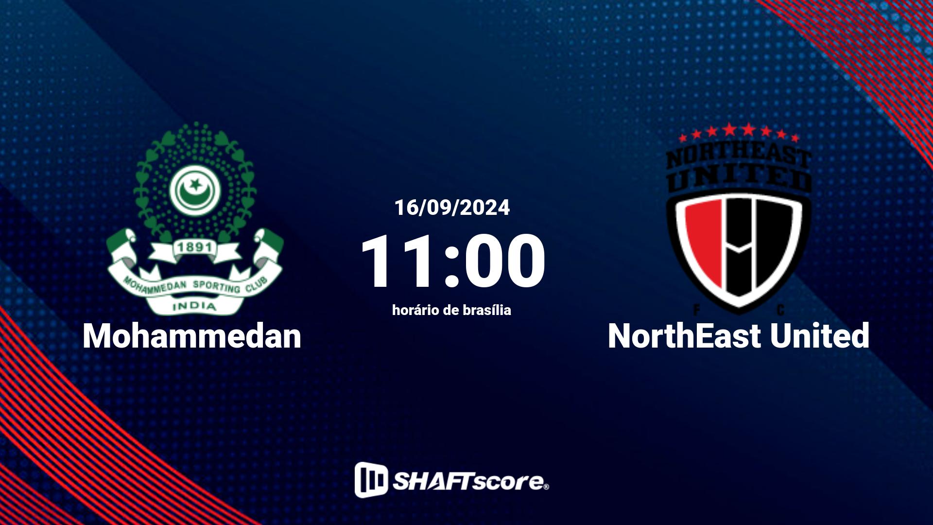 Estatísticas do jogo Mohammedan vs NorthEast United 16.09 11:00