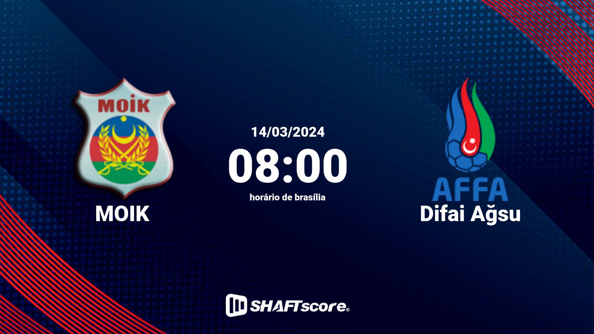 Estatísticas do jogo MOIK vs Difai Ağsu 14.03 08:00