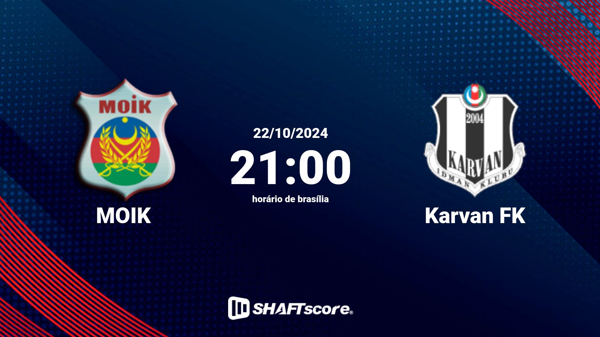 Estatísticas do jogo MOIK vs Karvan FK 22.10 21:00