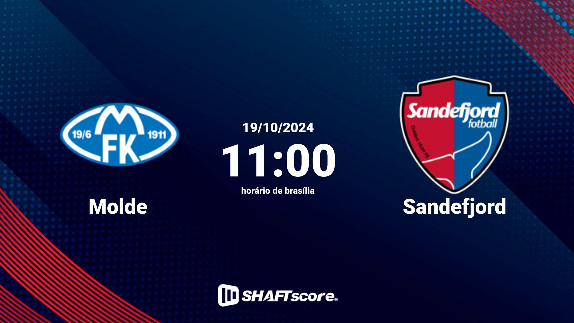 Estatísticas do jogo Molde vs Sandefjord 19.10 11:00