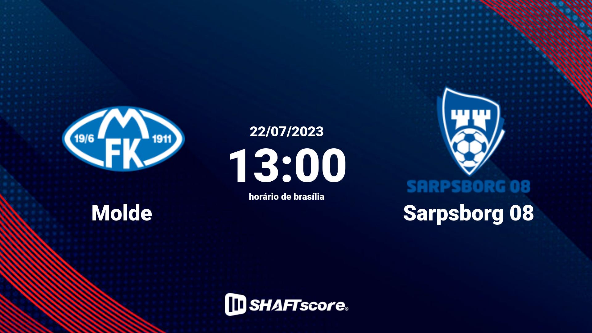 Estatísticas do jogo Molde vs Sarpsborg 08 22.07 13:00