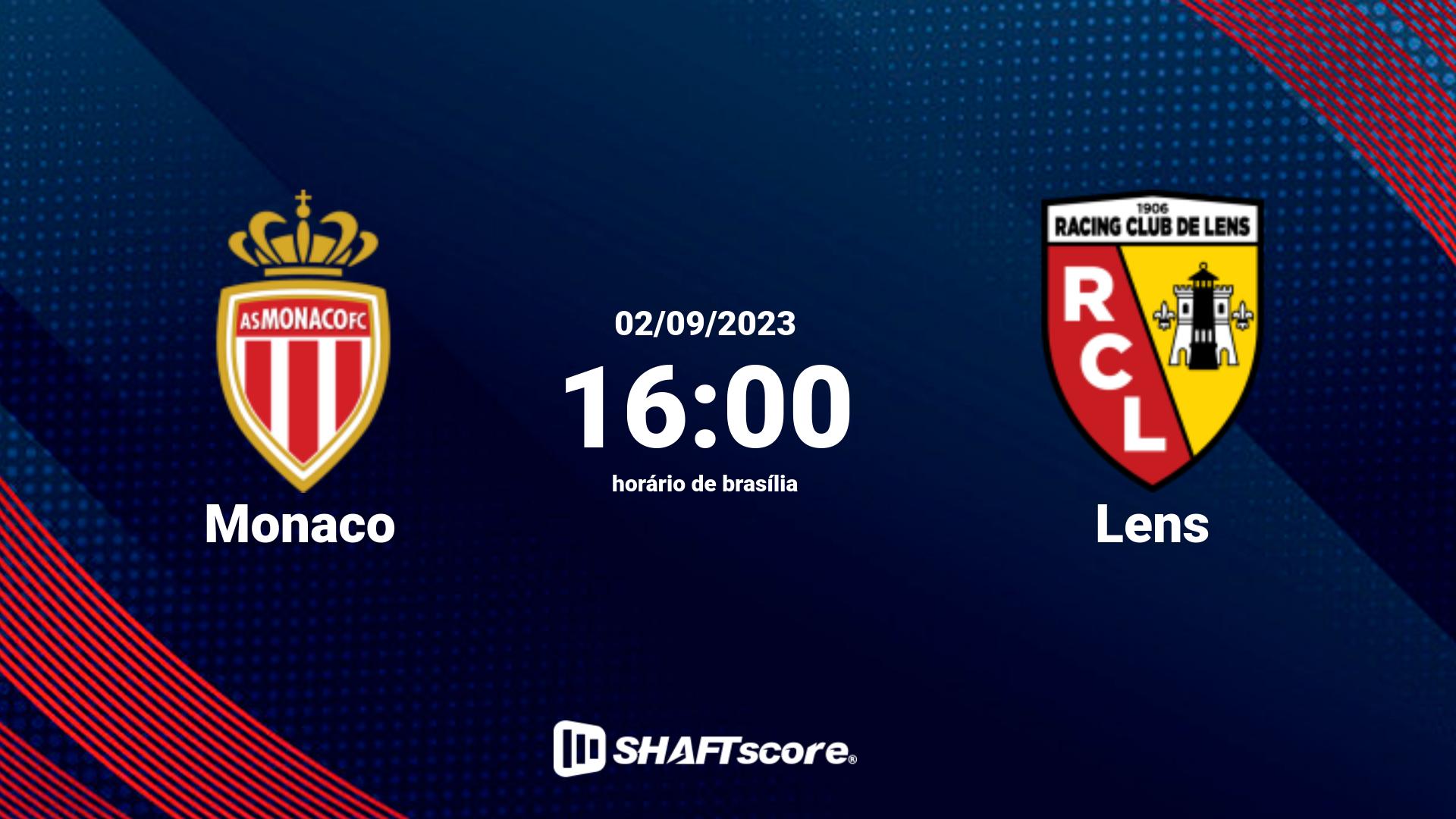 Estatísticas do jogo Monaco vs Lens 02.09 16:00