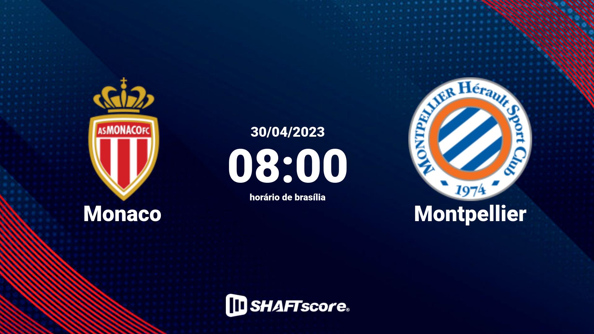 Estatísticas do jogo Monaco vs Montpellier 30.04 08:00