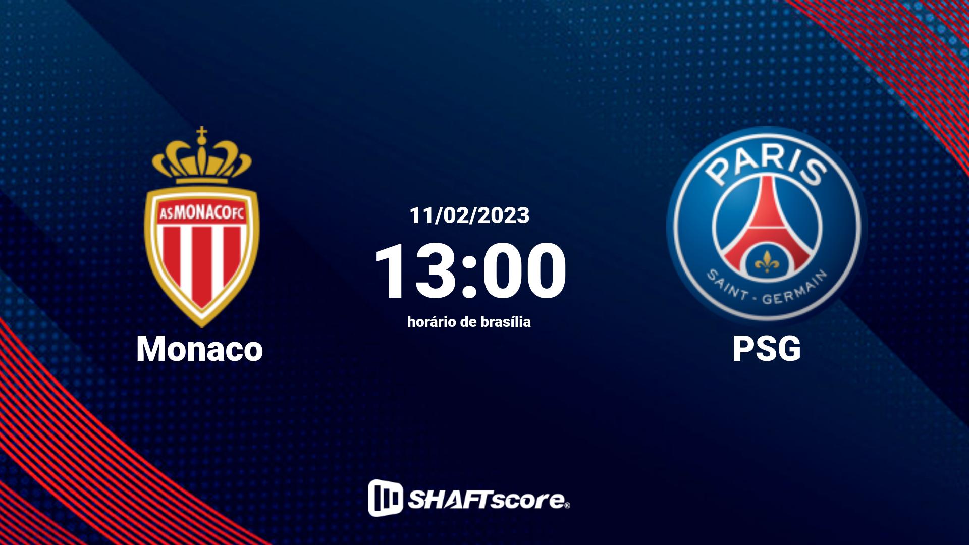 Estatísticas do jogo Monaco vs PSG 11.02 13:00