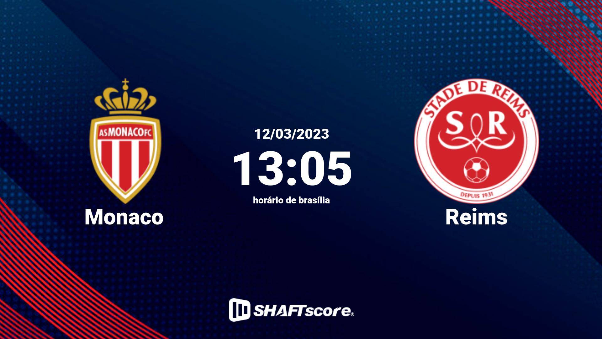 Estatísticas do jogo Monaco vs Reims 12.03 13:05