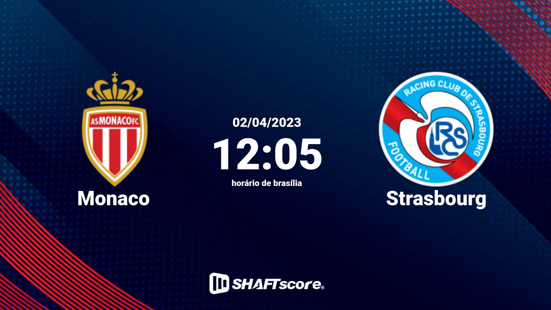 Estatísticas do jogo Monaco vs Strasbourg 02.04 12:05