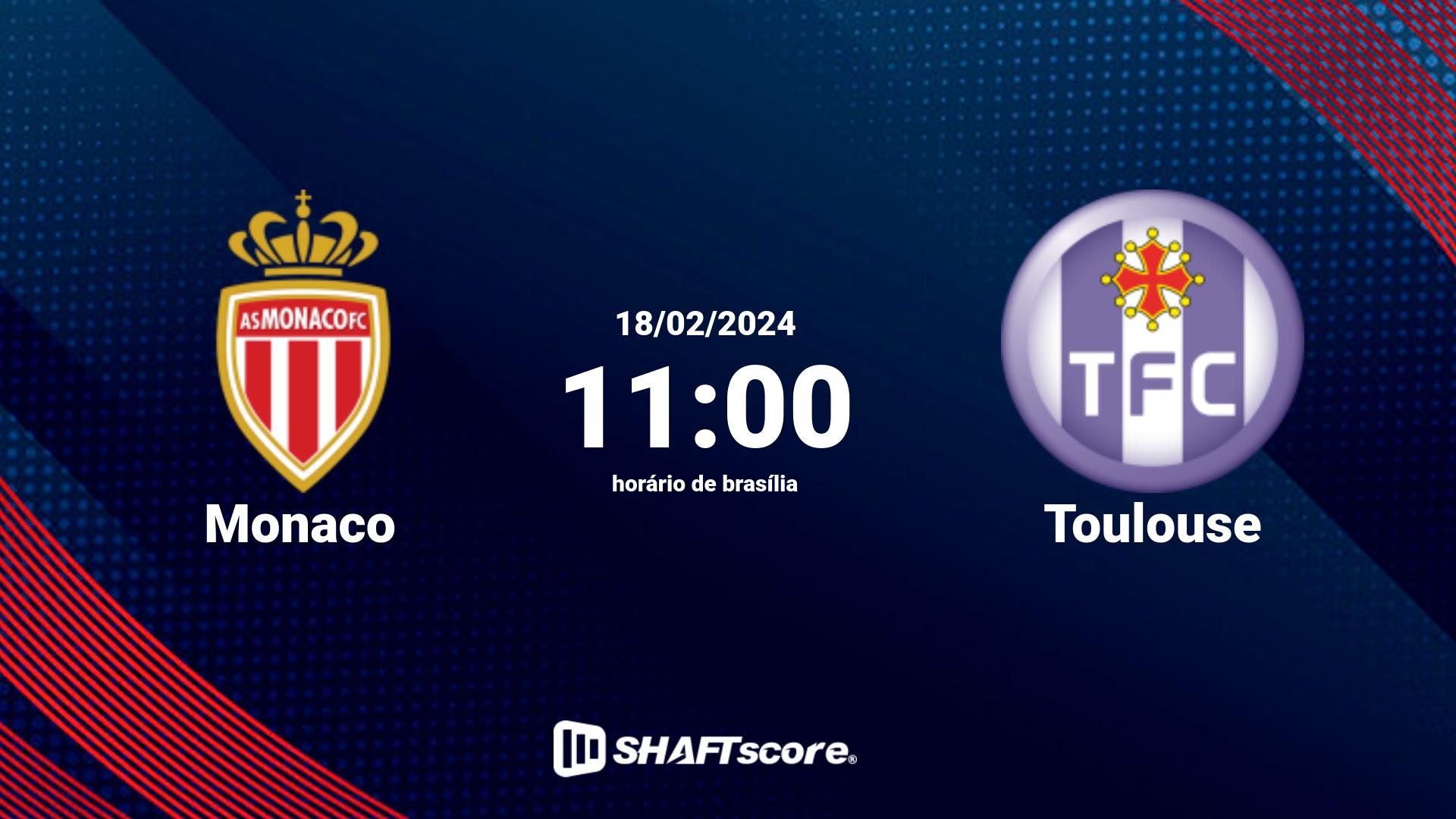 Estatísticas do jogo Monaco vs Toulouse 18.02 11:00