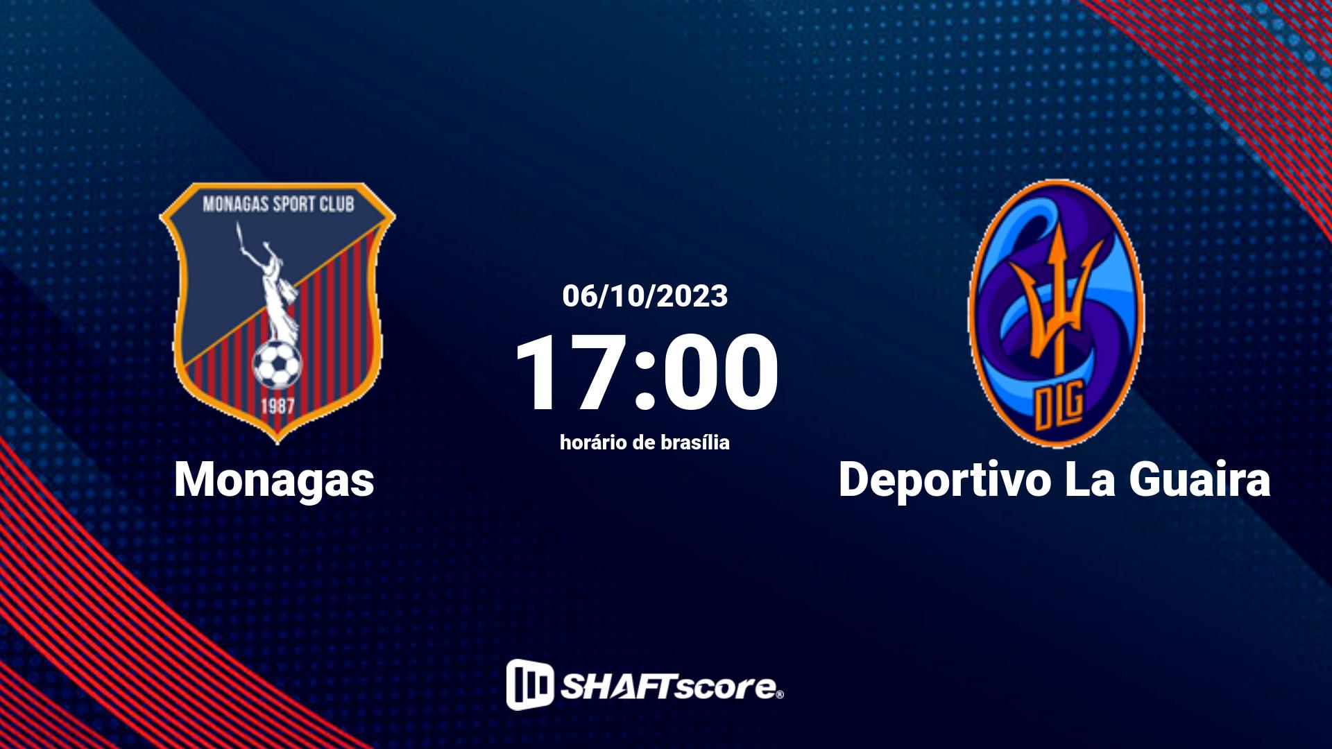 Estatísticas do jogo Monagas vs Deportivo La Guaira 06.10 17:00