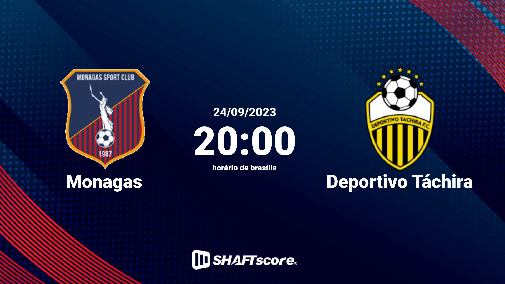 Estatísticas do jogo Monagas vs Deportivo Táchira 24.09 20:00