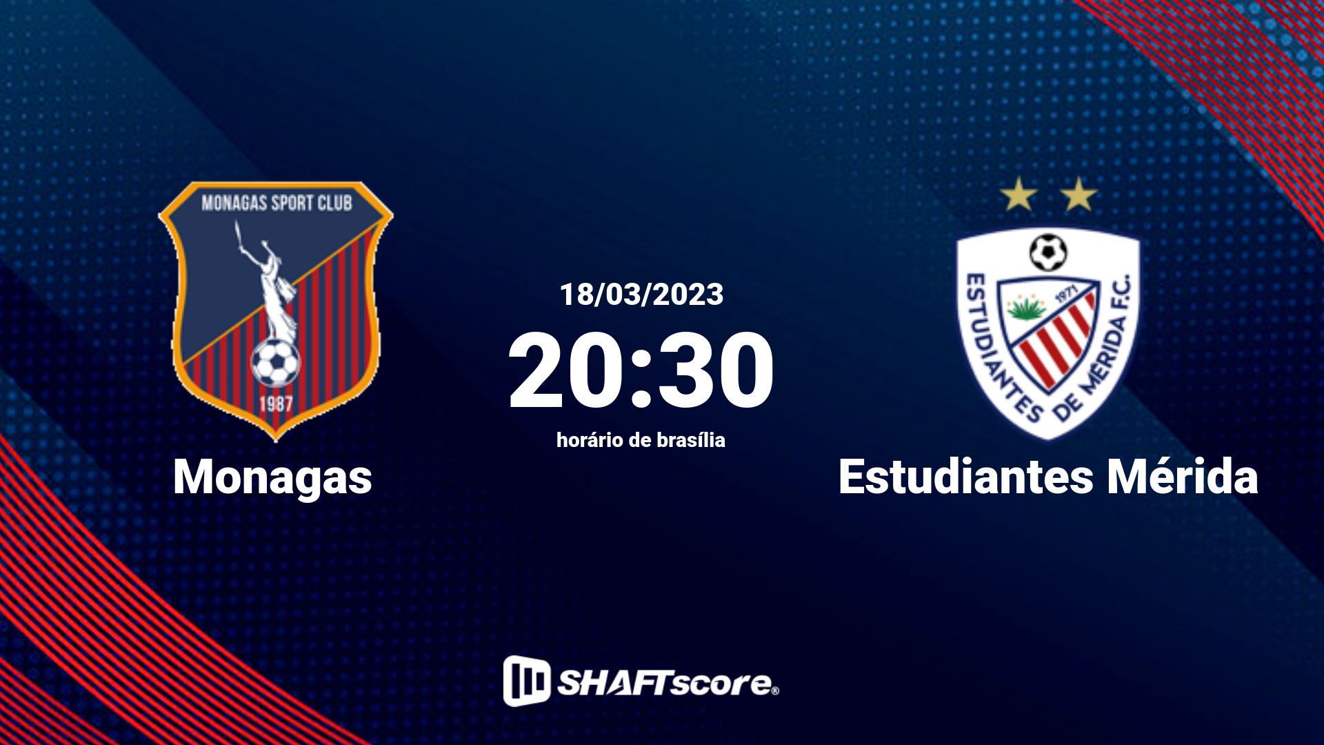 Estatísticas do jogo Monagas vs Estudiantes Mérida 18.03 20:30