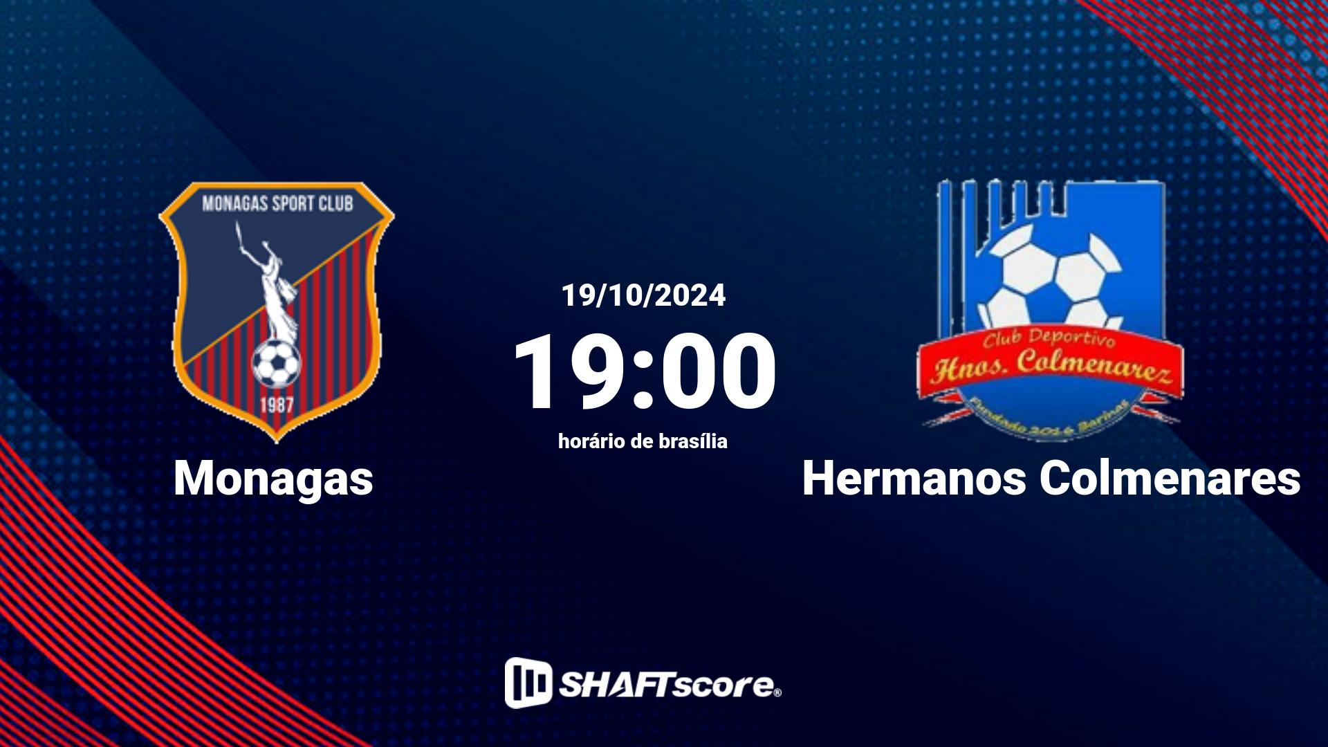 Estatísticas do jogo Monagas vs Hermanos Colmenares 19.10 19:00