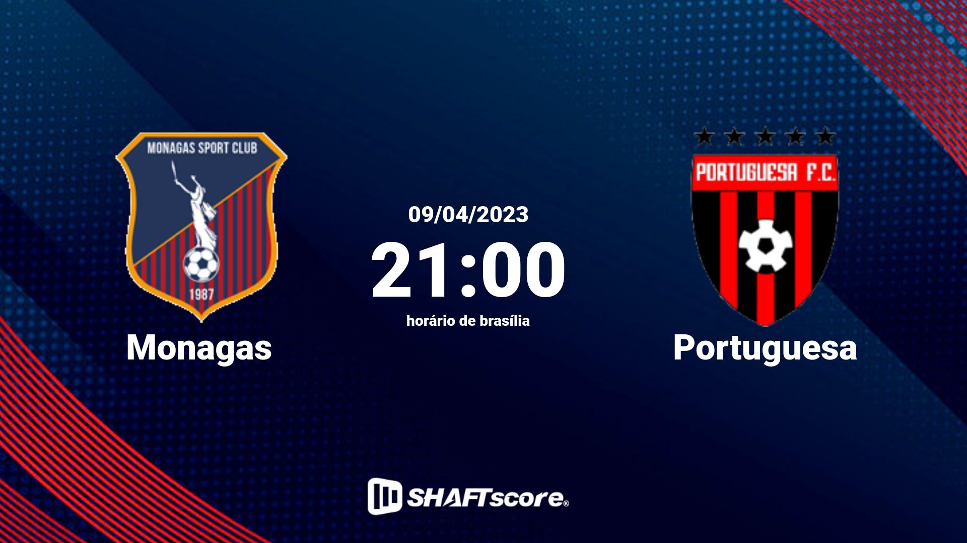 Estatísticas do jogo Monagas vs Portuguesa 09.04 21:00