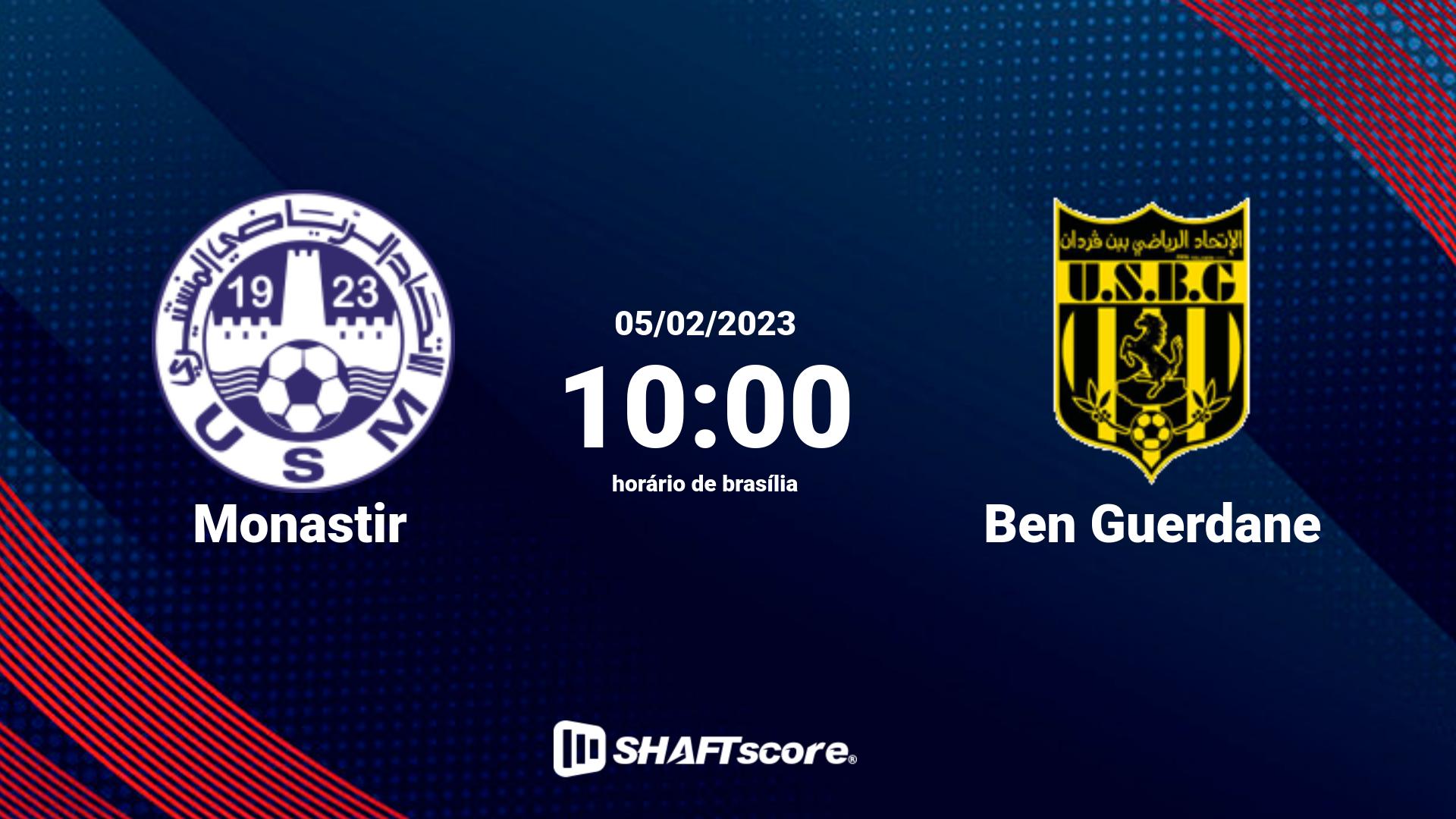 Estatísticas do jogo Monastir vs Ben Guerdane 05.02 10:00