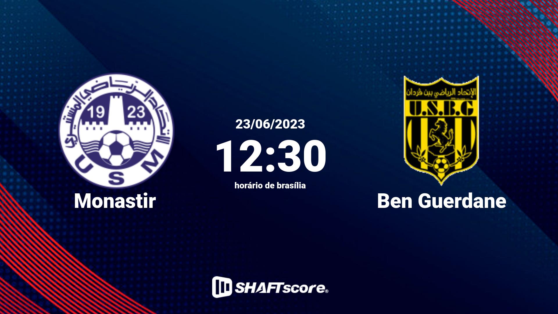 Estatísticas do jogo Monastir vs Ben Guerdane 23.06 12:30