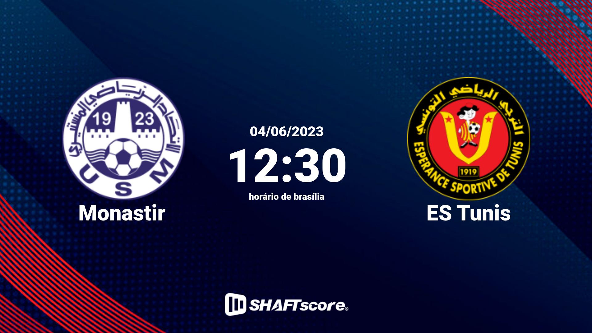 Estatísticas do jogo Monastir vs ES Tunis 04.06 12:30