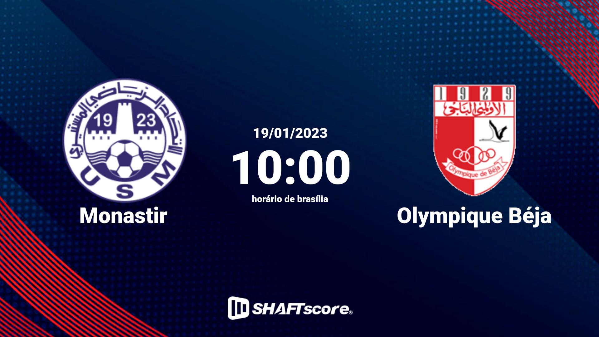 Estatísticas do jogo Monastir vs Olympique Béja 19.01 10:00