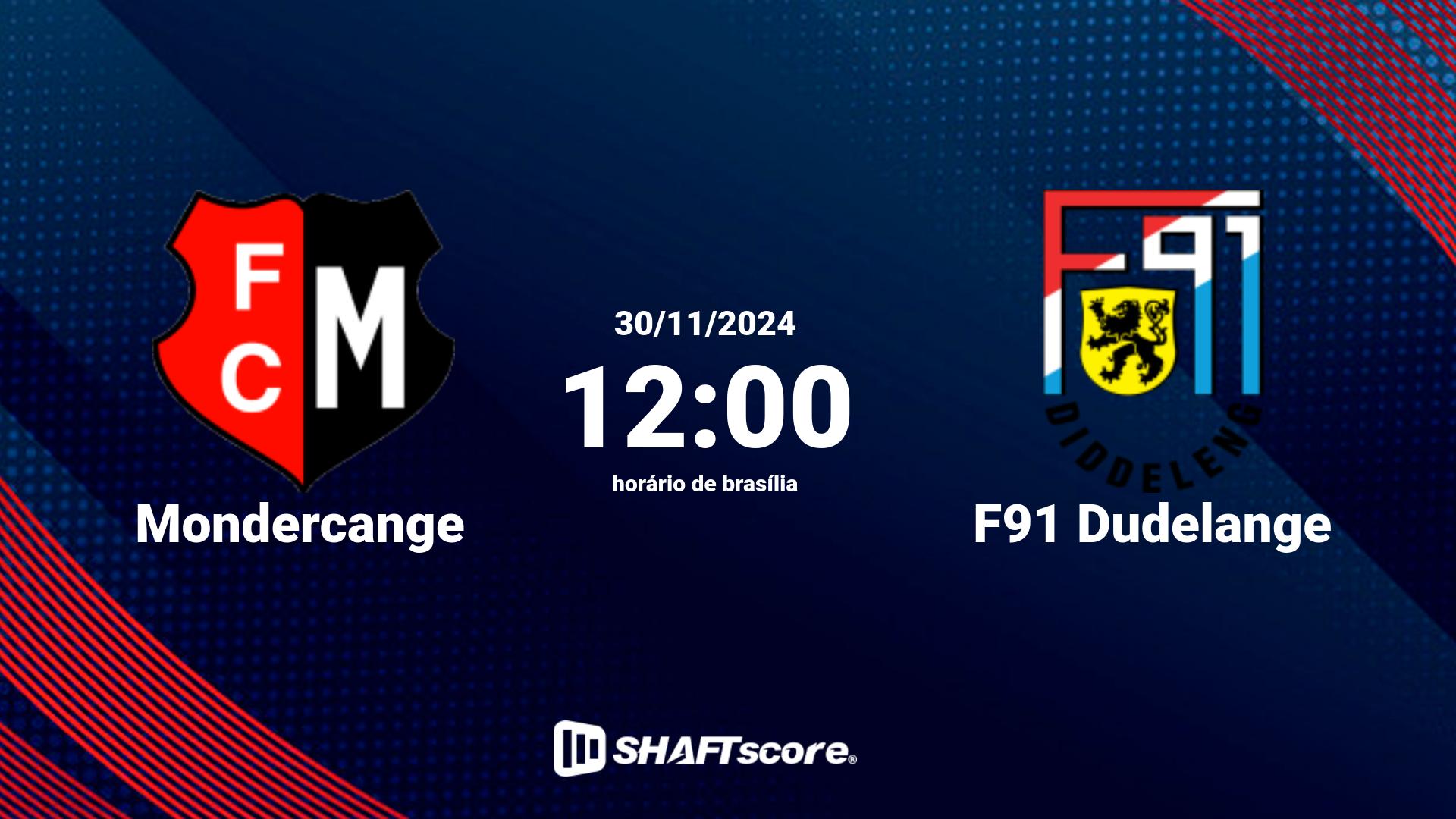 Estatísticas do jogo Mondercange vs F91 Dudelange 30.11 12:00