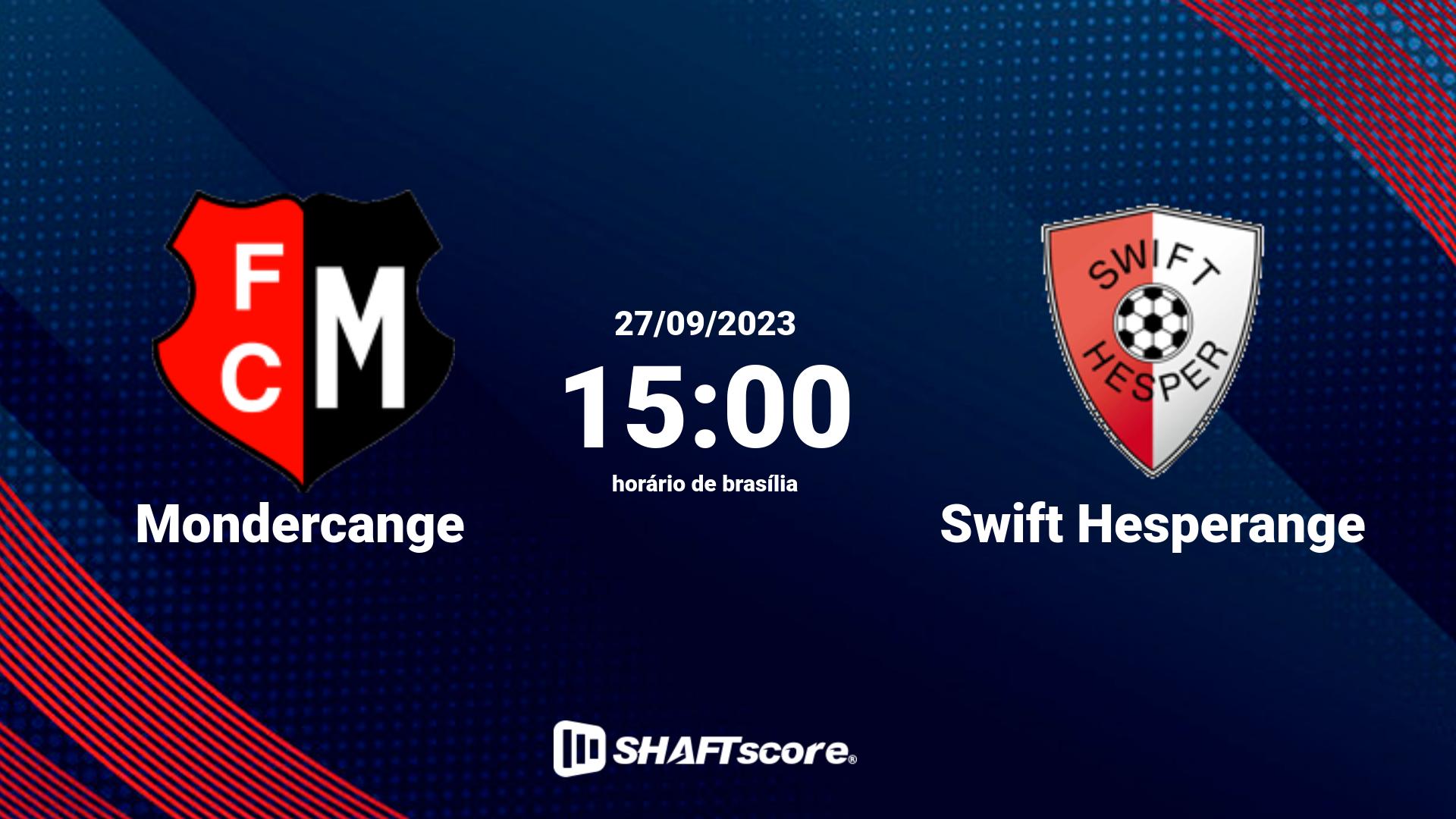 Estatísticas do jogo Mondercange vs Swift Hesperange 27.09 15:00