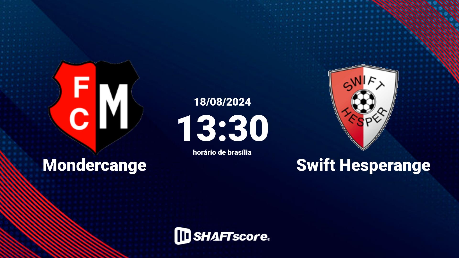 Estatísticas do jogo Mondercange vs Swift Hesperange 18.08 13:30