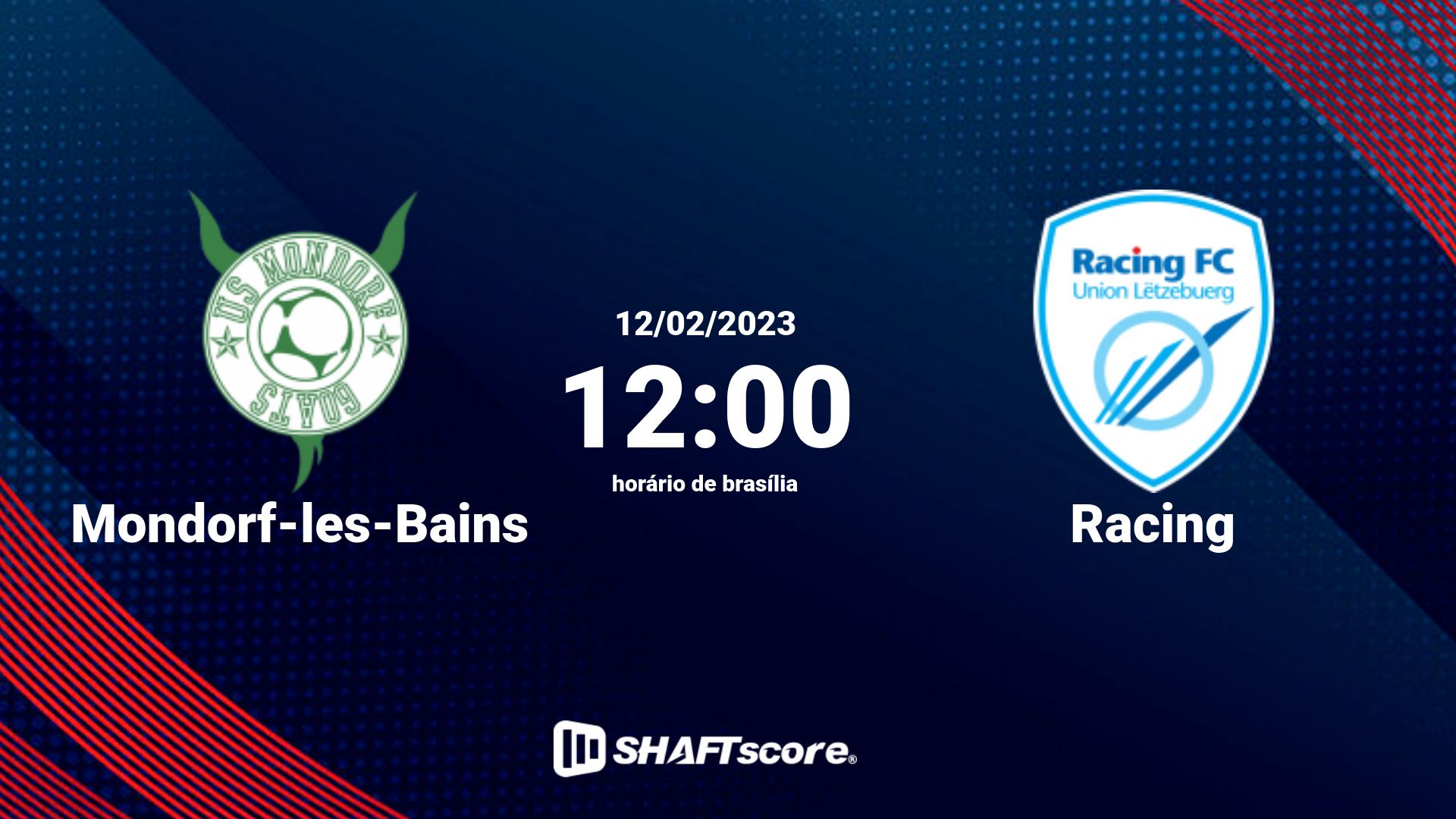 Estatísticas do jogo Mondorf-les-Bains vs Racing 12.02 12:00