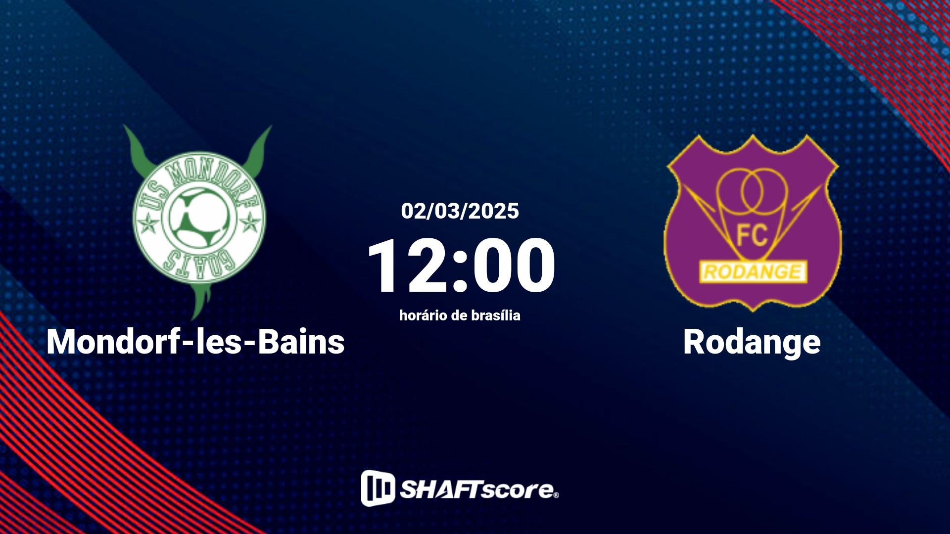 Estatísticas do jogo Mondorf-les-Bains vs Rodange 02.03 12:00