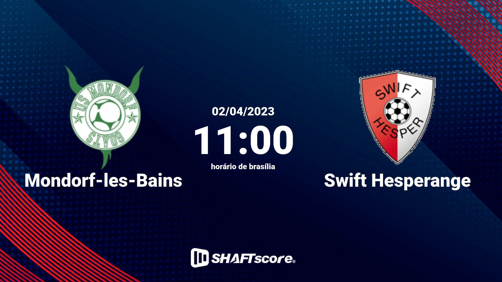 Estatísticas do jogo Mondorf-les-Bains vs Swift Hesperange 02.04 11:00