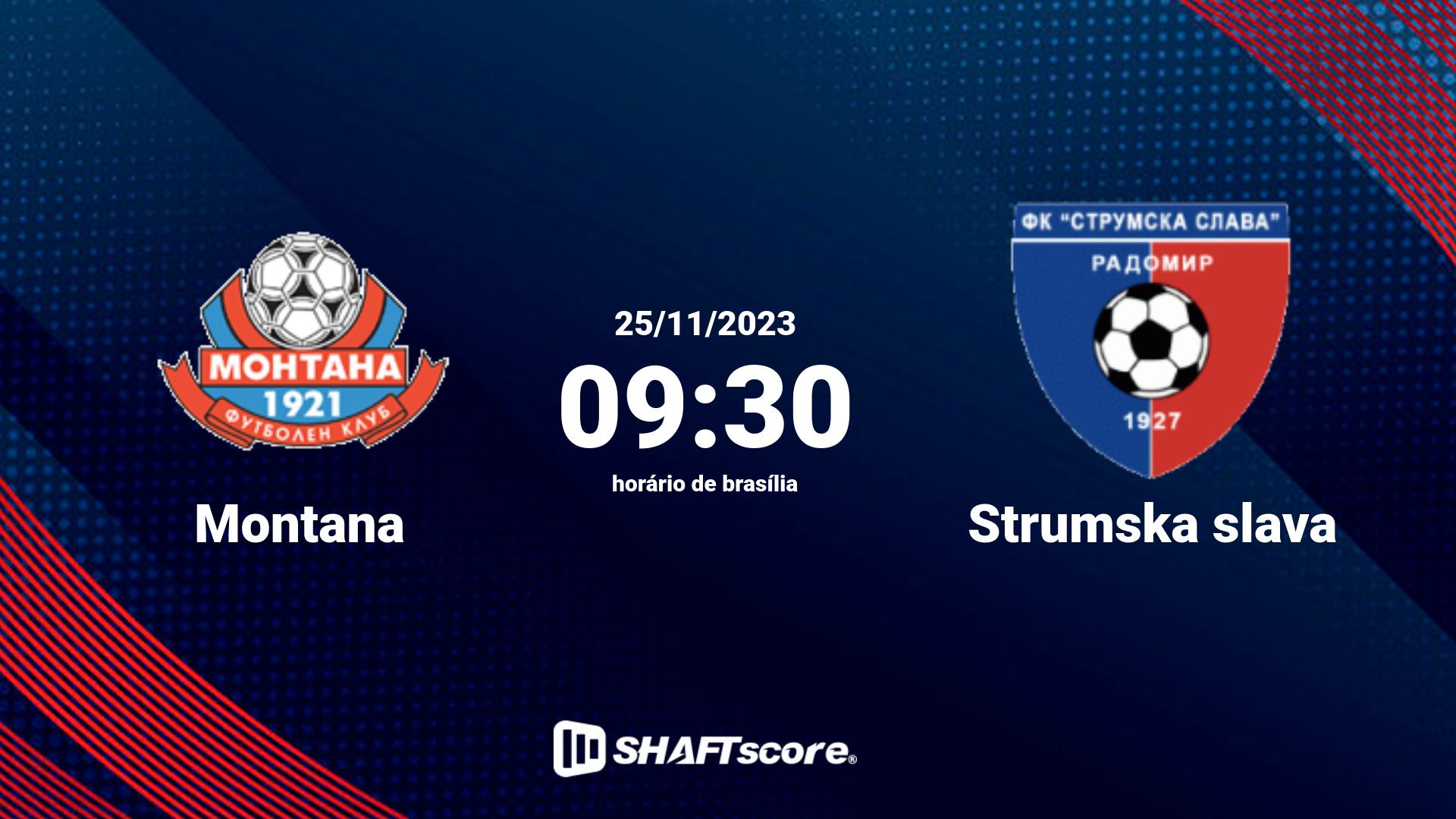 Estatísticas do jogo Montana vs Strumska slava 25.11 09:30