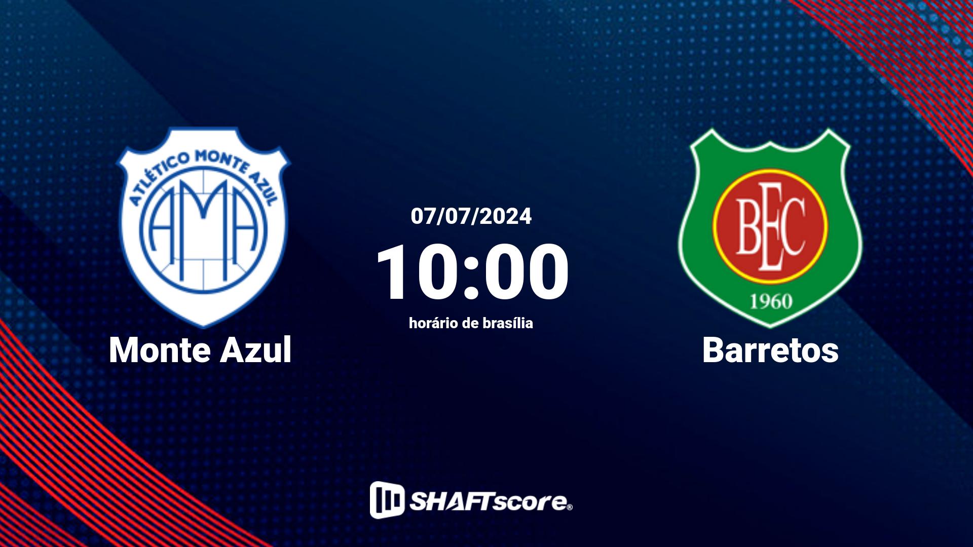 Estatísticas do jogo Monte Azul vs Barretos 07.07 10:00