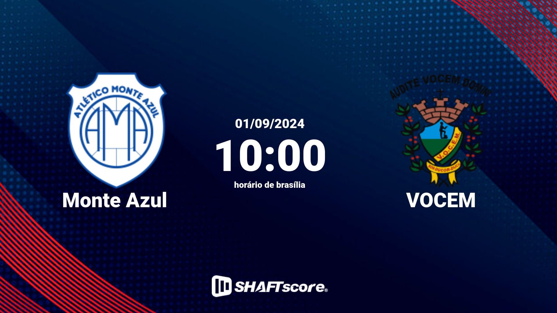 Estatísticas do jogo Monte Azul vs VOCEM 01.09 10:00