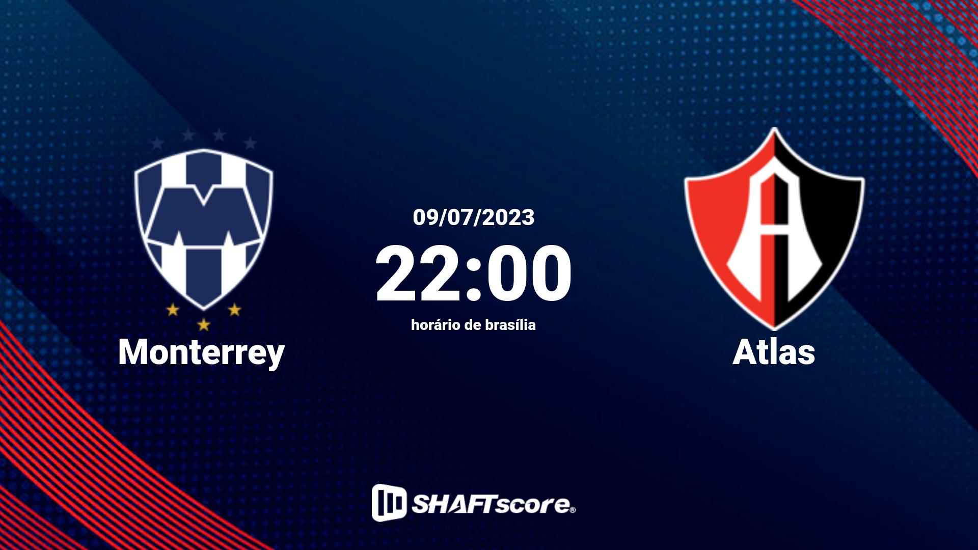 Estatísticas do jogo Monterrey vs Atlas 09.07 22:00