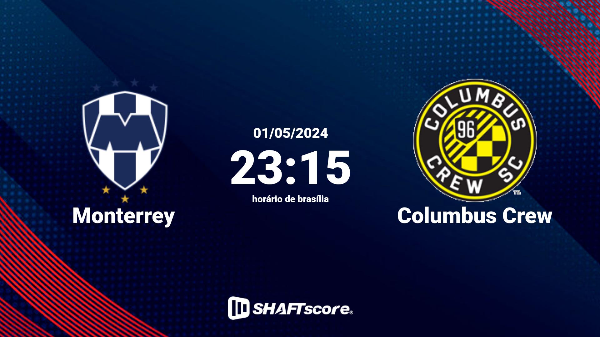 Estatísticas do jogo Monterrey vs Columbus Crew 01.05 23:15