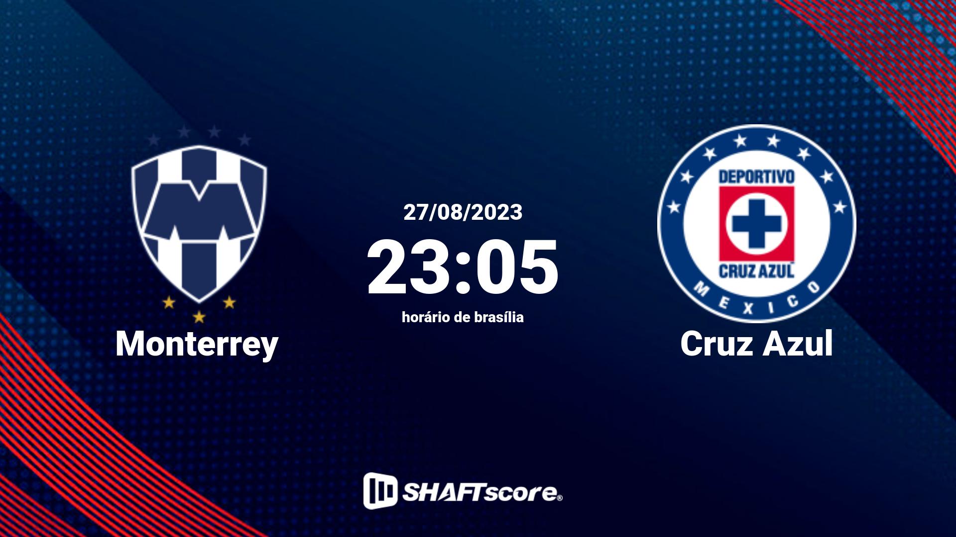 Estatísticas do jogo Monterrey vs Cruz Azul 27.08 23:05