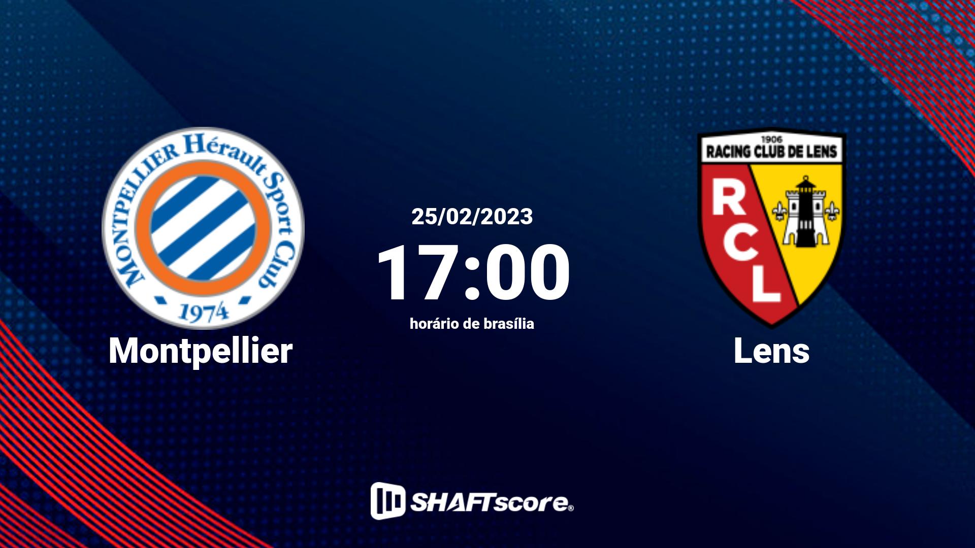 Estatísticas do jogo Montpellier vs Lens 25.02 17:00