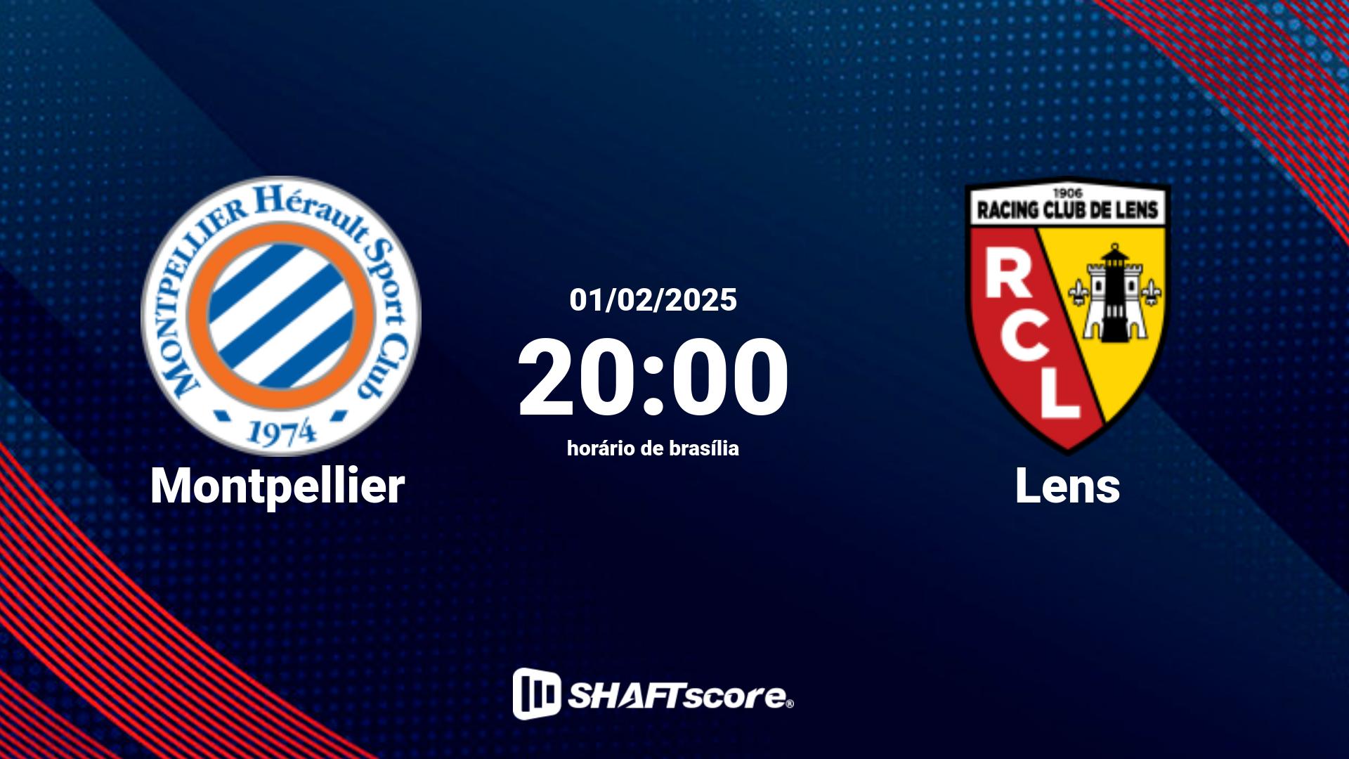 Estatísticas do jogo Montpellier vs Lens 01.02 20:00