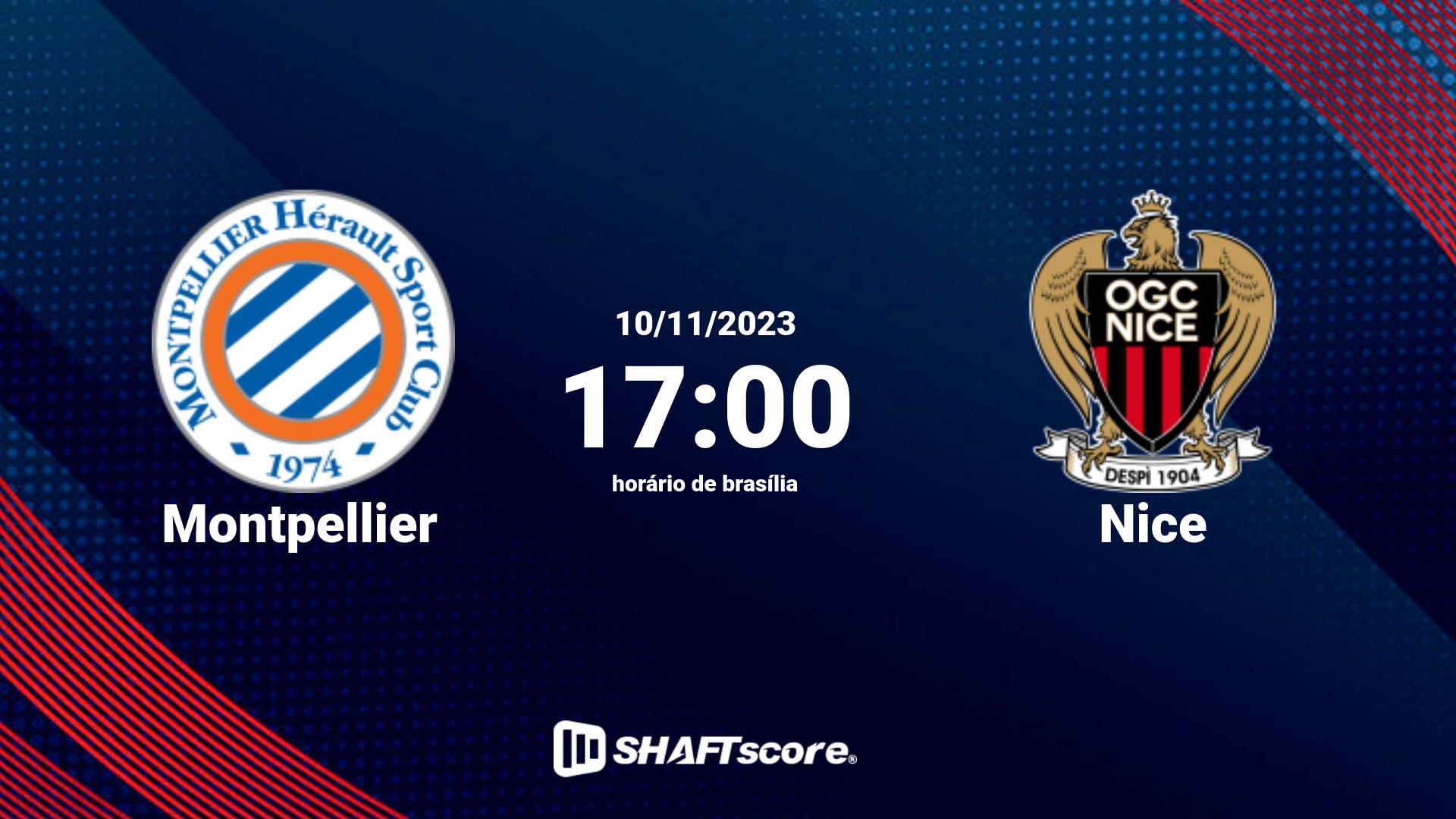 Estatísticas do jogo Montpellier vs Nice 10.11 17:00