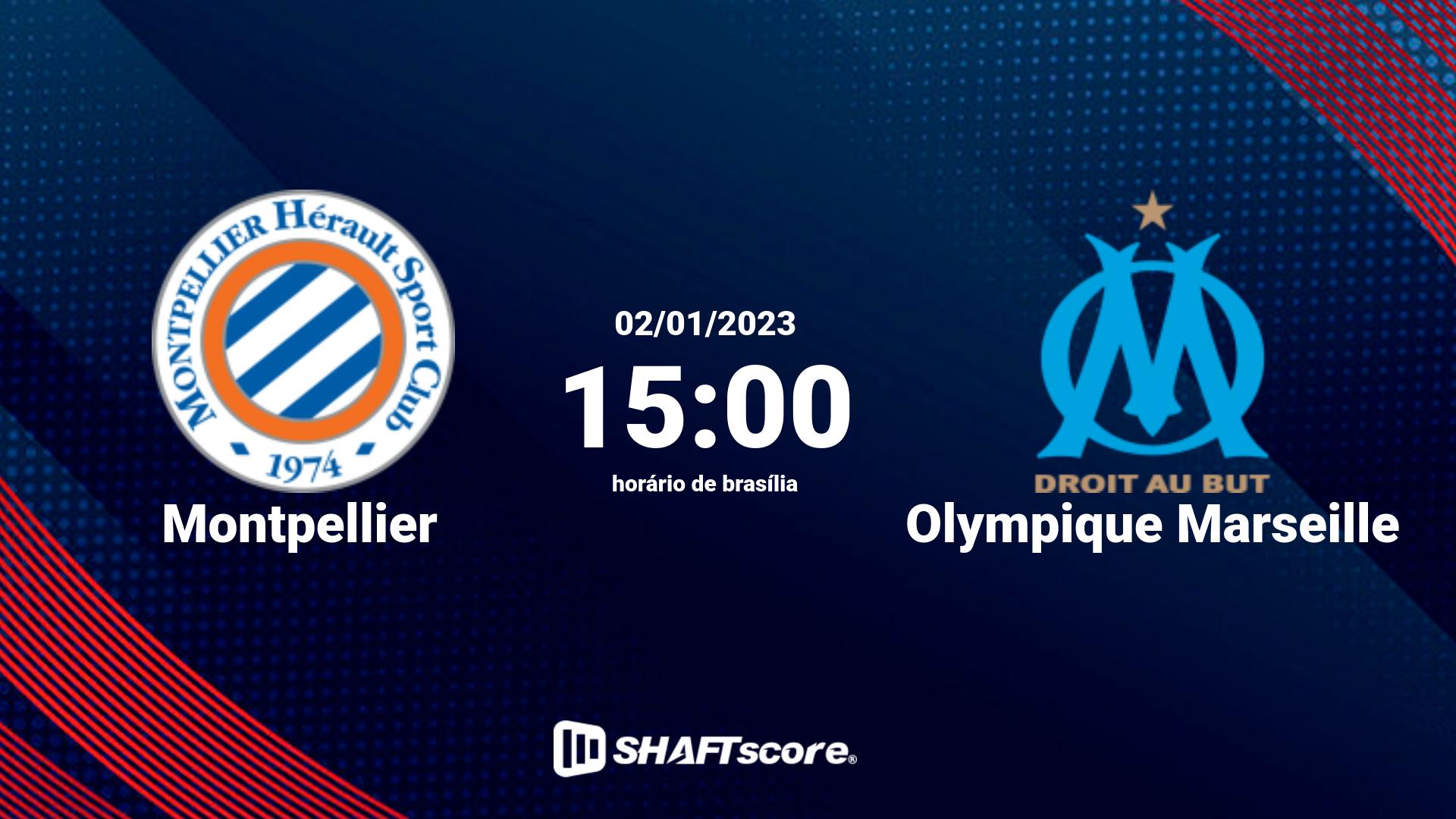 Estatísticas do jogo Montpellier vs Olympique Marseille 02.01 15:00