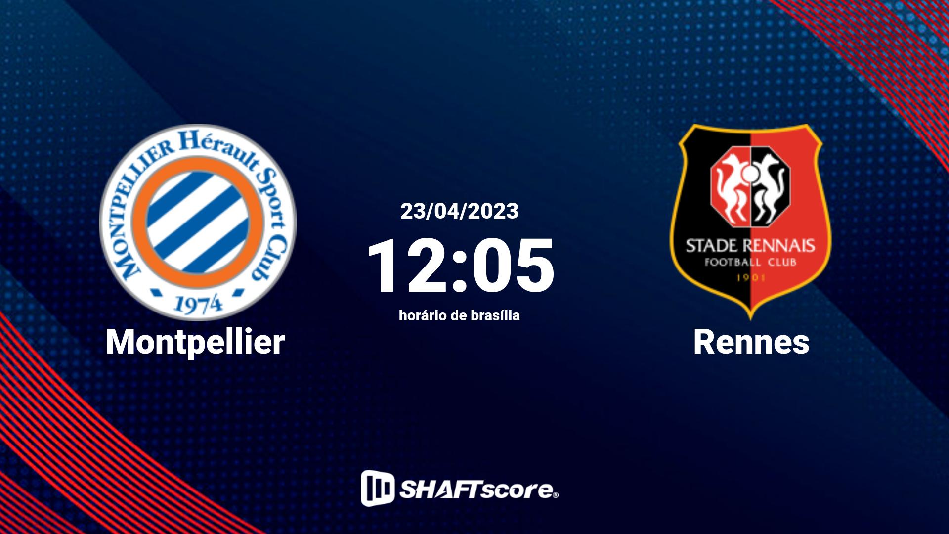 Estatísticas do jogo Montpellier vs Rennes 23.04 12:05