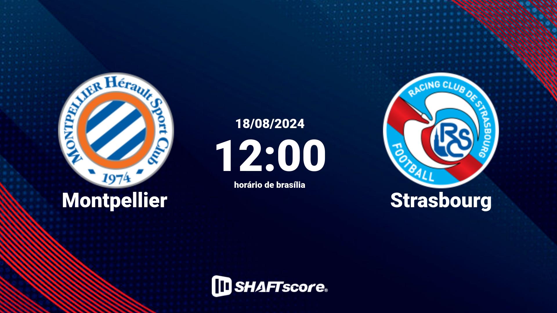 Estatísticas do jogo Montpellier vs Strasbourg 18.08 12:00