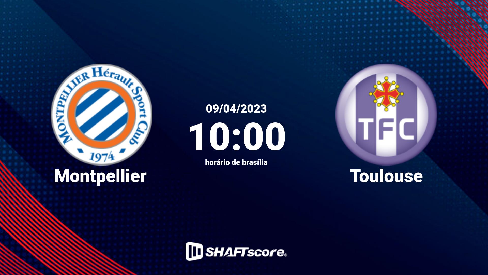 Estatísticas do jogo Montpellier vs Toulouse 09.04 10:00