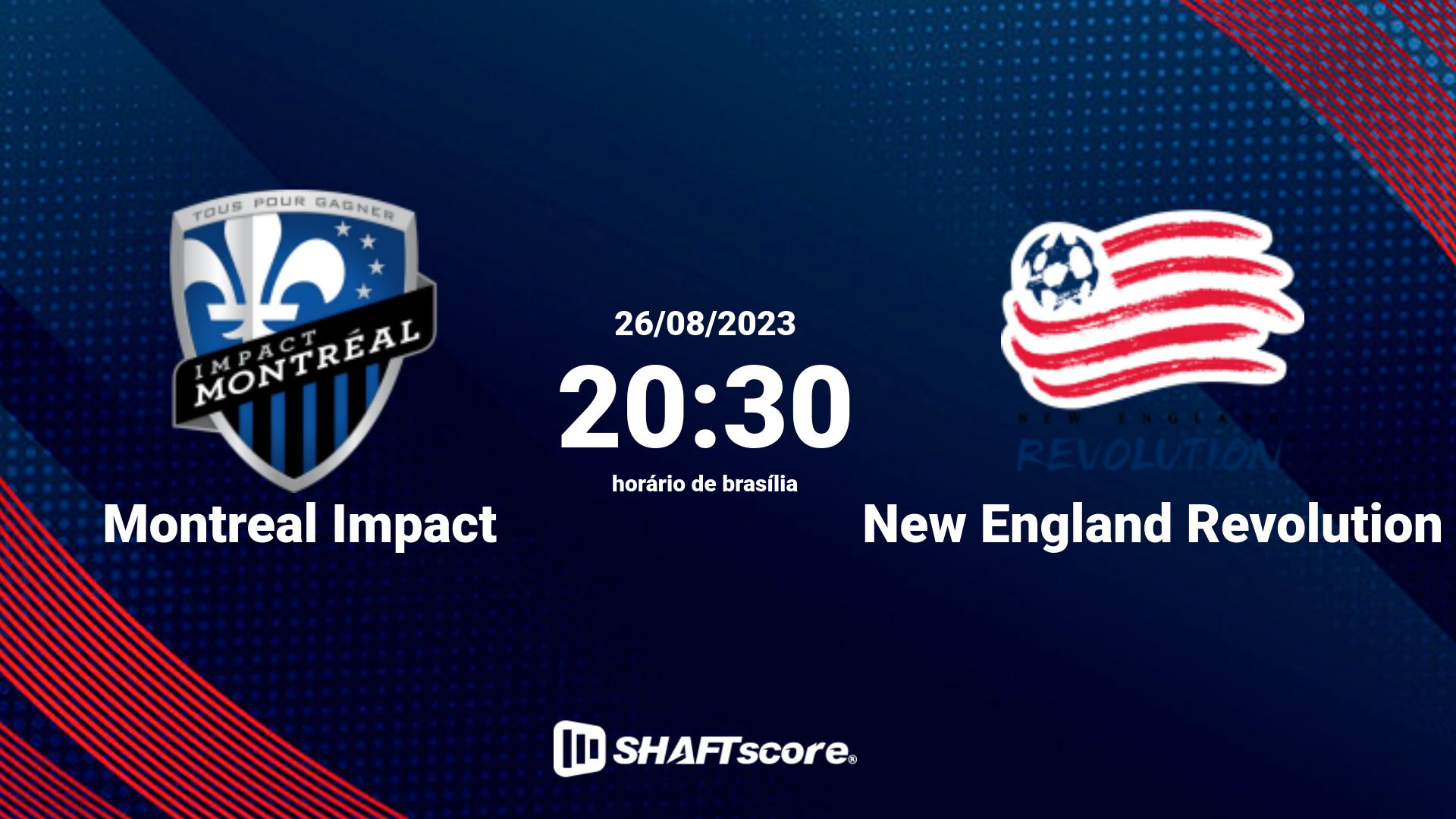Estatísticas do jogo Montreal Impact vs New England Revolution 26.08 20:30