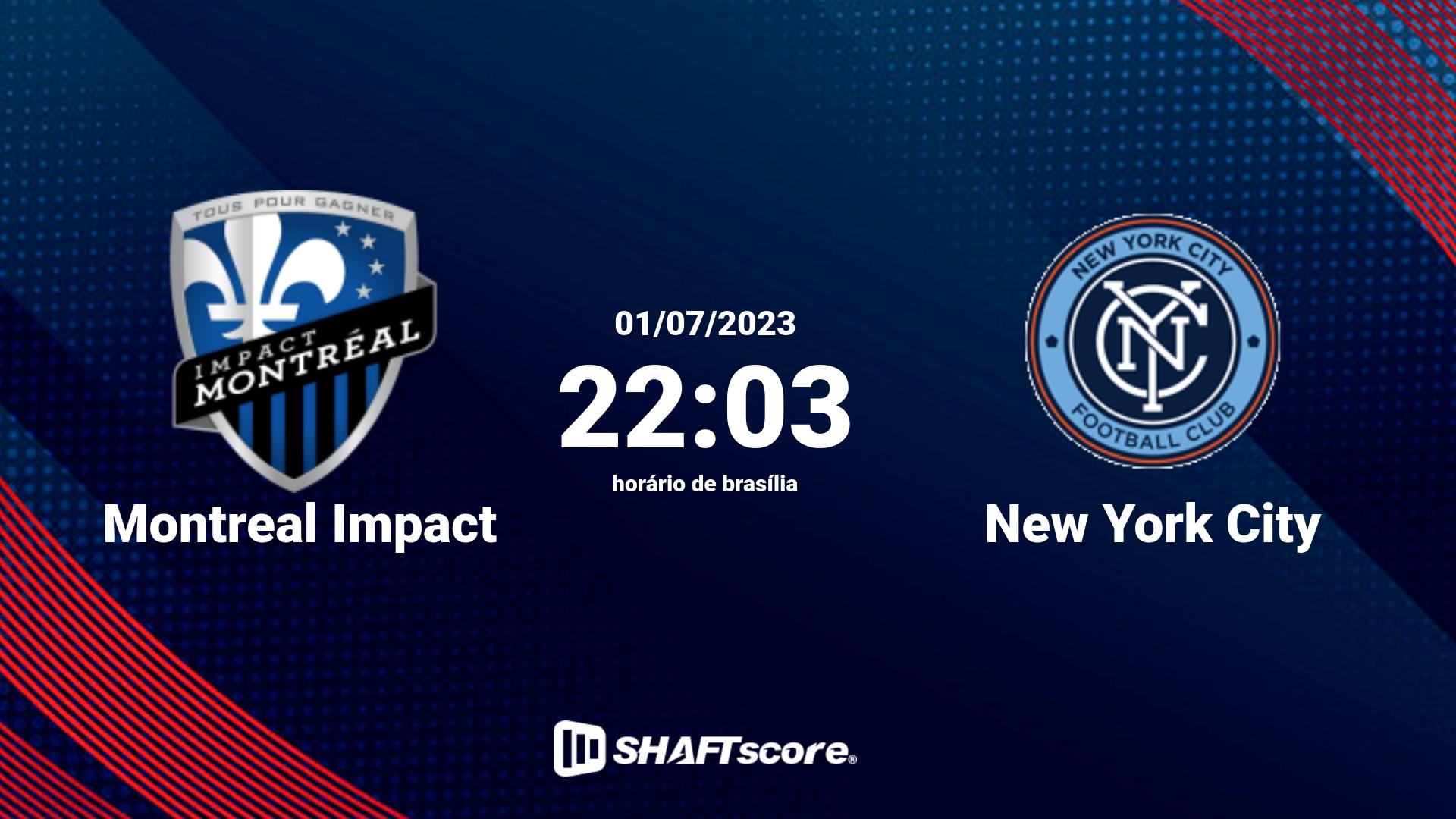 Estatísticas do jogo Montreal Impact vs New York City 01.07 22:03