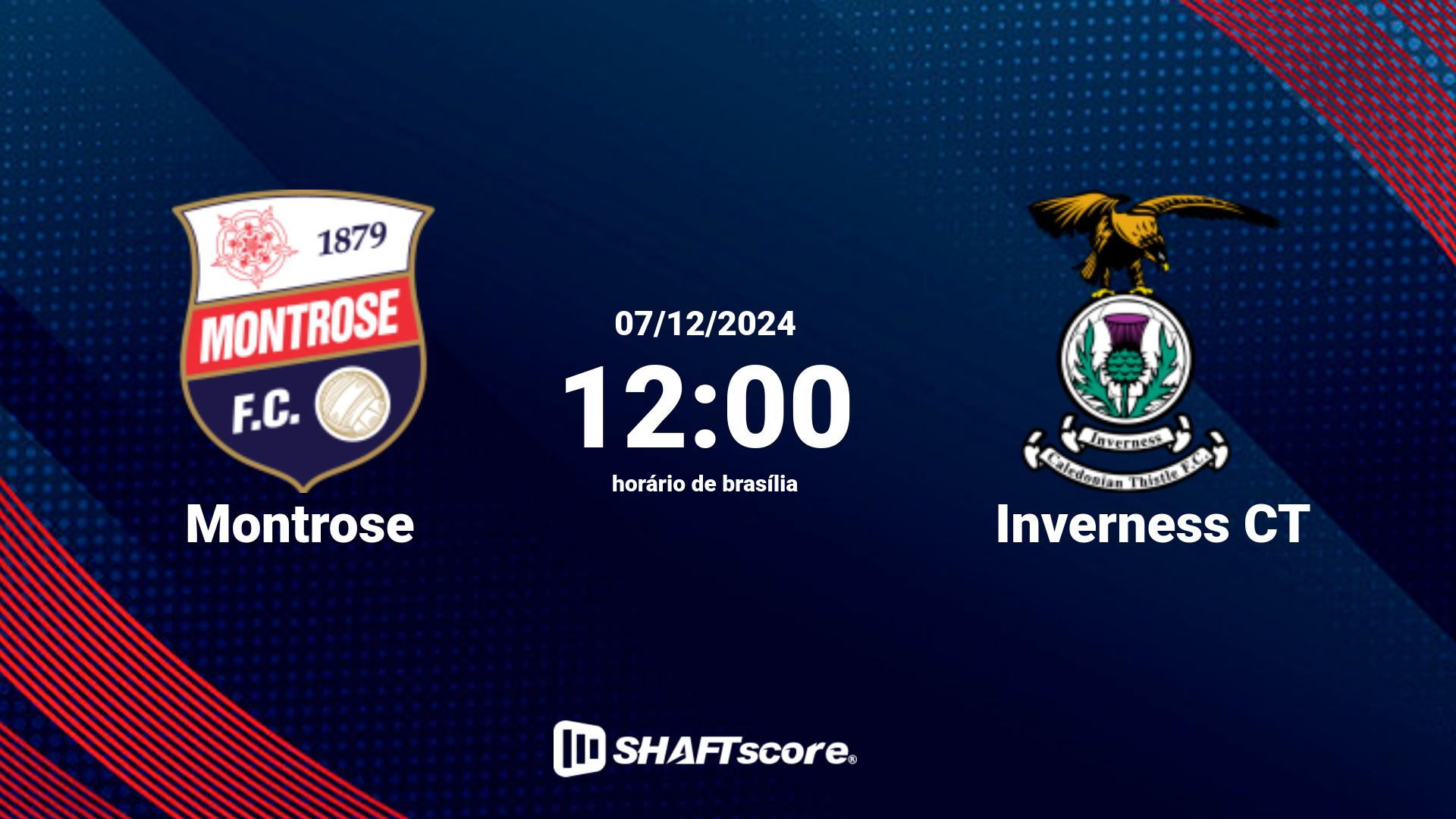 Estatísticas do jogo Montrose vs Inverness CT 07.12 12:00