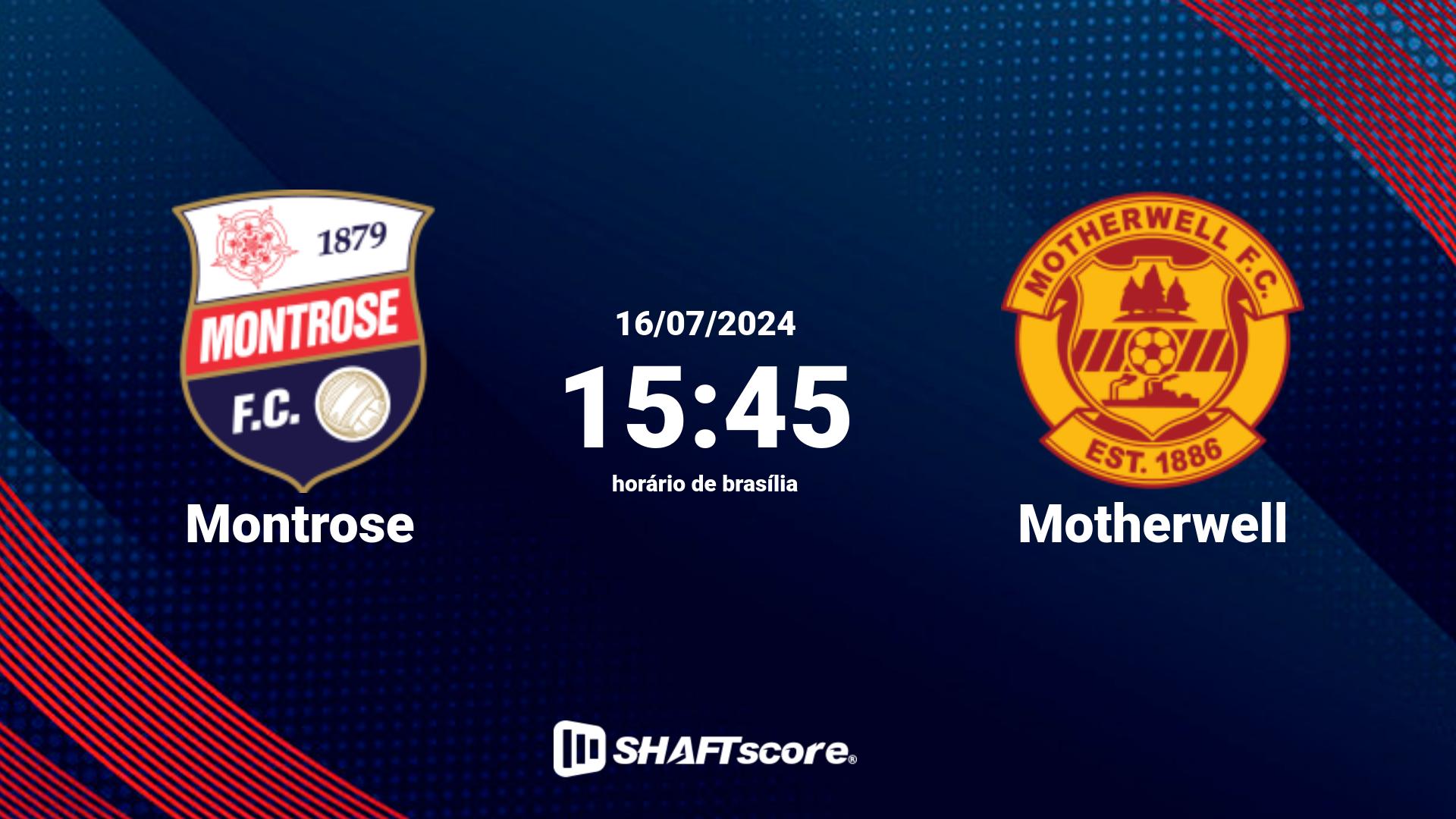 Estatísticas do jogo Montrose vs Motherwell 16.07 15:45