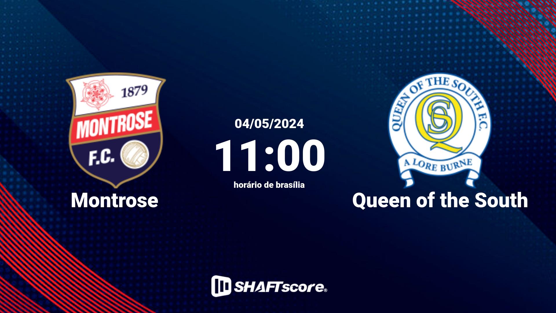 Estatísticas do jogo Montrose vs Queen of the South 04.05 11:00