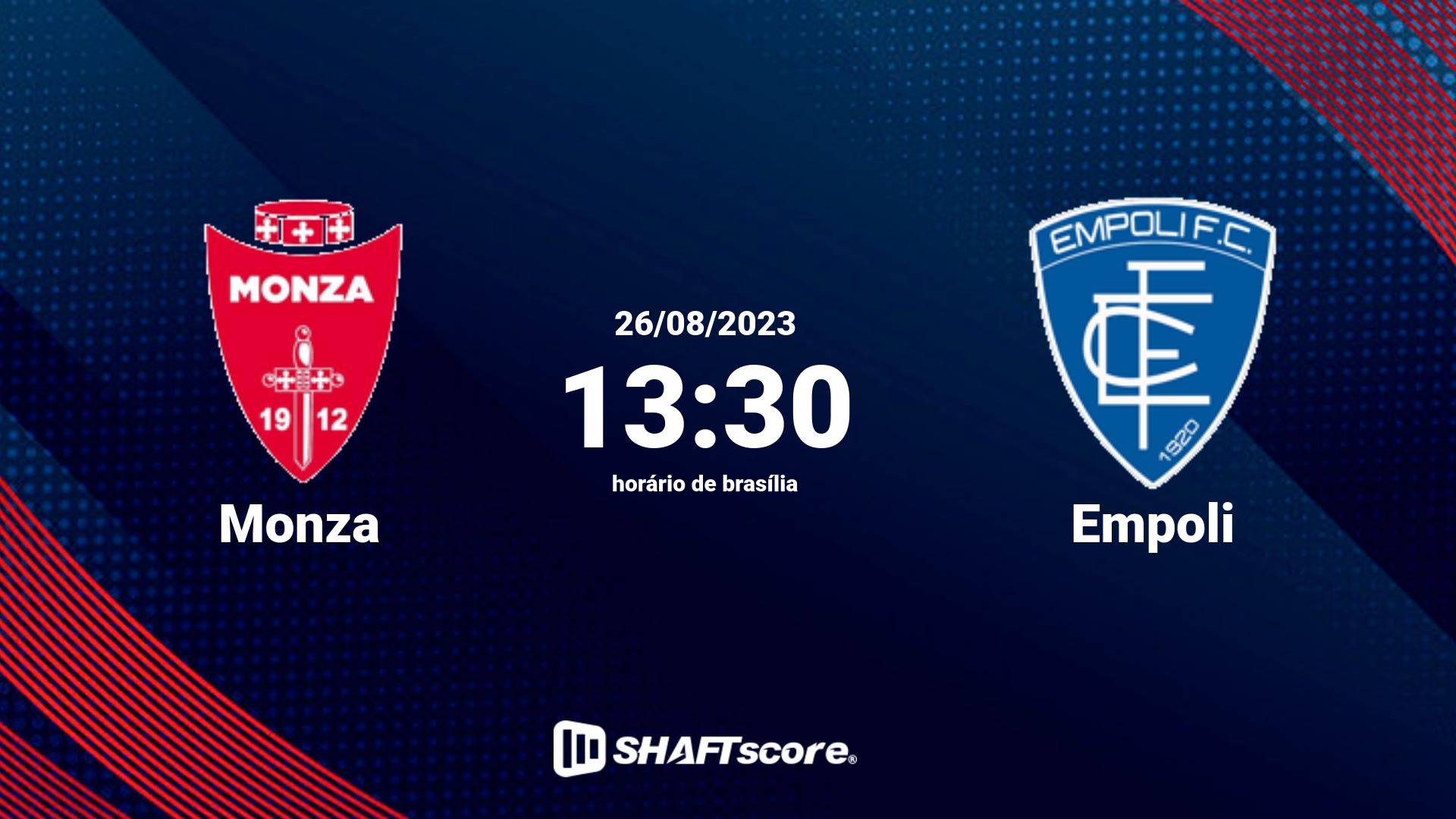 Estatísticas do jogo Monza vs Empoli 26.08 13:30